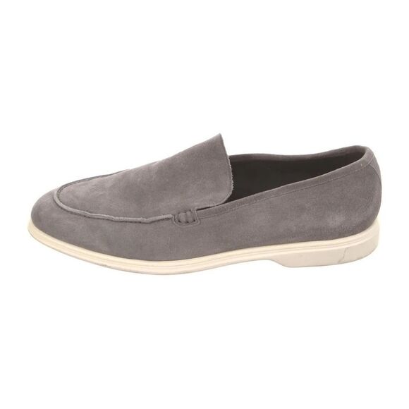 Light Gray Suede Slip-On Loafers - Picture 1 of 5